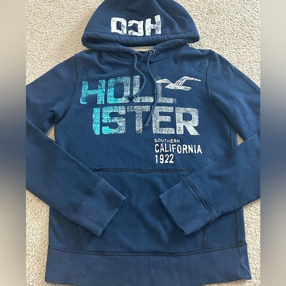 Hollister Other - VTG Y2K Hollister 1922 Pullover Hoodie Blue Sweatshirt Kangaroo Pockets Small